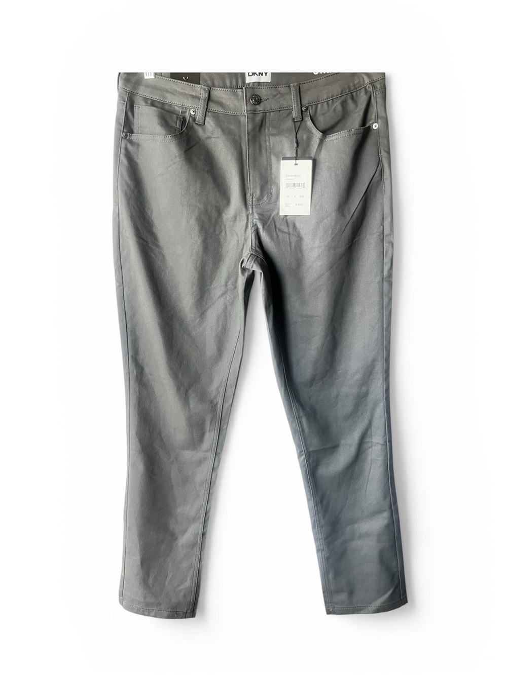DKNY Stanton Slim Fit Performance Pants Gray 34x32 NWT Stretch Dress